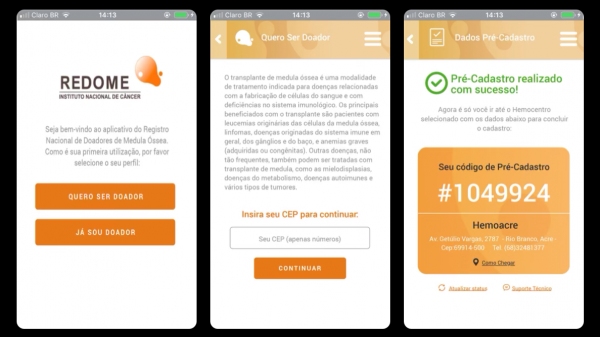 Telas do aplicativo (Reprodução).