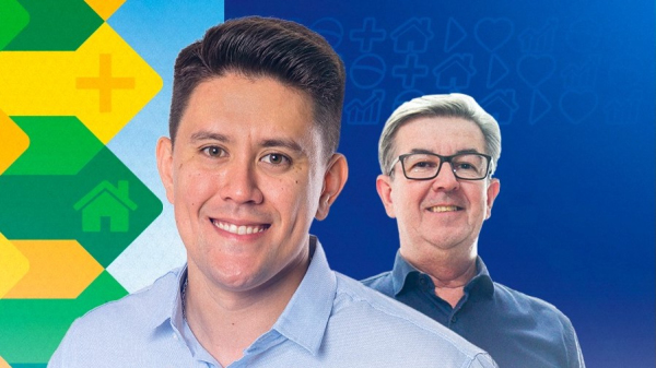 Candidatos a prefeito e vice, Alcio Ikeda e Paulo Cervelheira (Divulgacao).