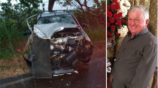Situação final da picape Fiat Strada que era conduzida pelo idoso, morador em Inúbia Paulista (Foto do veículo: Cristiano Nascimento/Jornal Cidade Aberta).