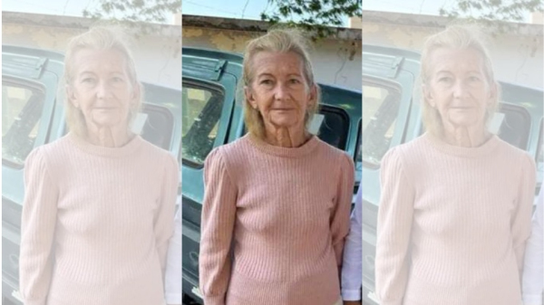 A idosa Izaura Baraldi Gestal, de 71 anos, que morreu apos o acidente (Foto Cedida. Arte: Folha Regional).