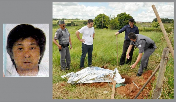 Adolfo Mandi Kawakami, de 64 anos, foi encontrado morto, caído em buraco (Foto: Cedida/Arquivo Pessoal e Fernando Ramos/JC).