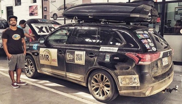 SUV Mitsubishi, veículo que Caio Castro utilizou em viagem que fez da Califórnia (EUA) até São Paulo, foi doada pelo ator à Associação de Judô de Bastos, para ser leiloada e arrecadar recursos para o esporte na cidade (Foto: Reprodução).