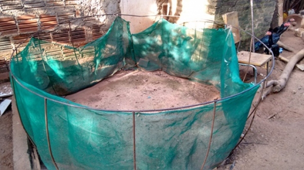 Rebolo para combate  entre os galos, localizado em Parapuã, pela Polícia Ambiental de Tupã (Foto: Polícia Ambiental/Cedida).