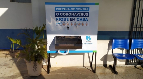 Lavatório instalado pela Sabesp na UPA de Presidente Prudente, que será instalado, também, em Adamantina (Da Assessoria).