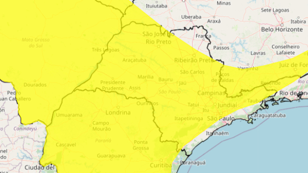 Alerta de onda de calor (Fonte: Inmet).