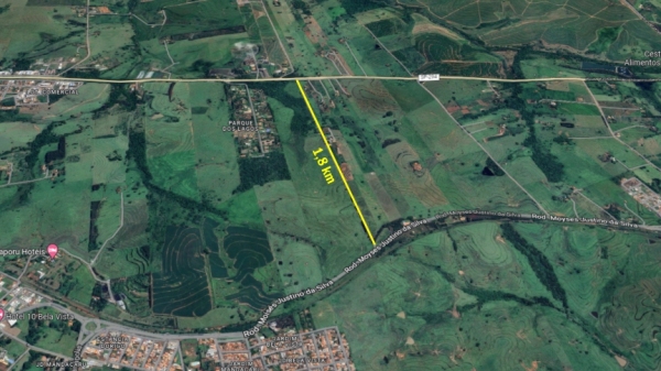 Trecho entre a SP-294 e a vicinal Moysés Justino da Silva (Imagem: Google Maps).