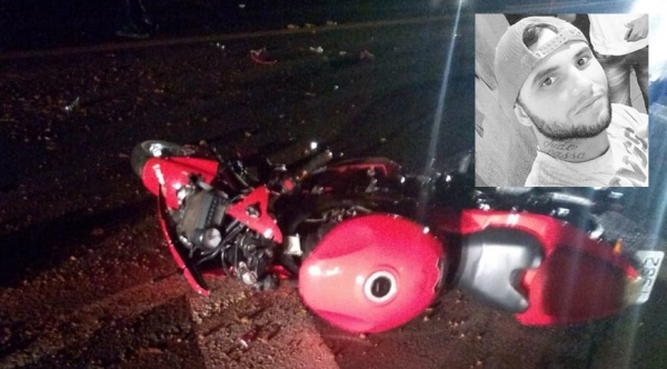 Moto e outros dois veículos se envolveram no acidente, que provocou a morte do motociclista Wesley Gustavo Caparroz (Reprodução).