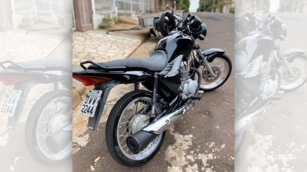 Moto foi levada por assaltante neste sábado (10), no Jardim Ipiranga, em Adamantina (Acervo Pessoal/Divulgação).