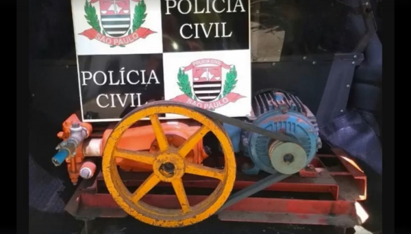 Motor foi recuperado pela Polícia Civil de Adamantina (Foto: Reprodução).