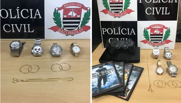 Objetos recuperados pela Polícia Civil, ao esclarecer furto e receptação (Foto: Cedida/Polícia Civil).