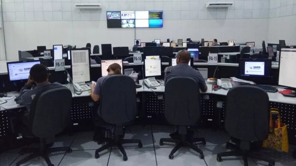 COPOM ? Centro de Operações da Polícia Militar, que centraliza os chamados 190 da região (Foto: Polícia Militar).
