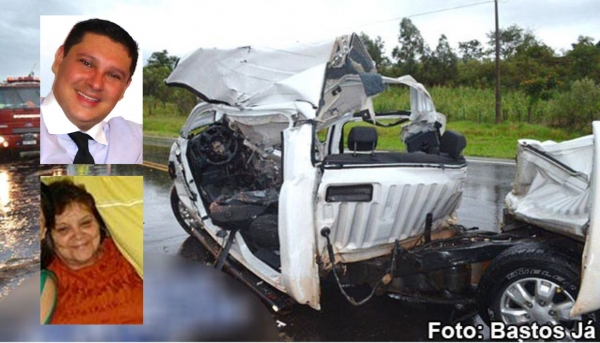 O advogado parapuense Sandro Sérgio da Silva Teixeira, 42, e a mãe dele, Aparecida da Silva Teixeira, morreram no acidente (Foto: Site Bastos Já).