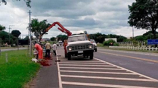 Equipamento foi removido das proximidades do recinto da Exapit para o treco da Camap, localizado próximo à Base da PolÃcia Rodoviária, em Tupã (Reprodução: Tupãcity).