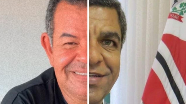 O suplente Robertinho da Dengue e o vereador Hélio Santos (Reprodução).