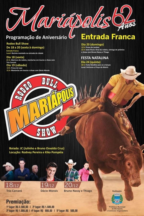 Rodeo Show começa hoje e segue até domingo em Mariápolis