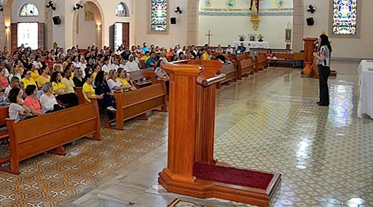 Abertura oficial da programação, na Igreja Matriz de Santo Antônio (Foto: Milton Ura/No Click com o Senhor).