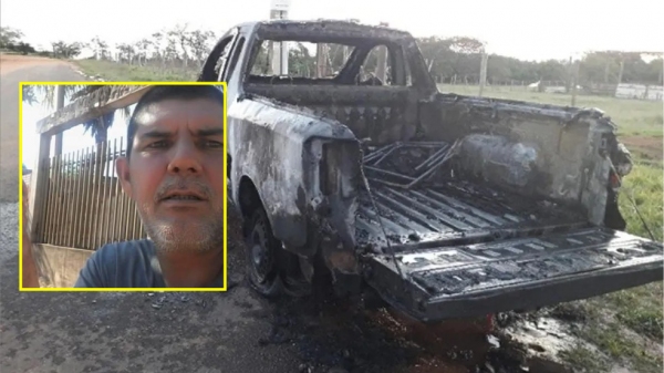 Daniel Riquelme Balbonado morreu após 19 dias hospitalizado, com queimaduras. Ele ficou ferido no incêndio ao seu automóvel (Imagens: Polícia Militar e Panorama Notícia).