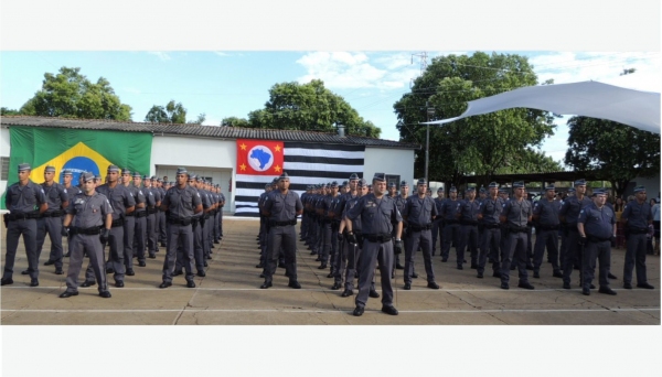 Participaram da solenidade 80 alunos da Escola Superior de Soldados em Junqueirópolis (Foto: 25º Batalhão da Polícia Militar).