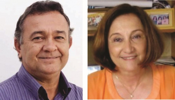 Cícero Mortari (Foto: Folha Regional) e Beth Meirelles (Foto: Gi Notícias/Jornal Impacto), pré-candidatos a prefeito e vice.