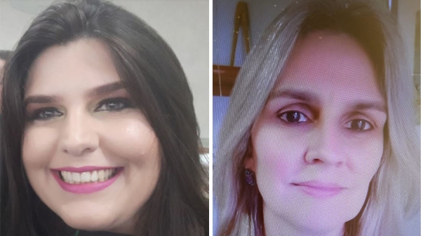 Professoras Leandra Navarro Benatti, coordenadora do curso de fisioterapia da UnIFAI, e PatrÃcia Braz, responsável técnica da FisioclÃnica (Acervo Pessoal).