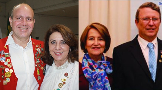 Paulo Peres Margareth Garcia Lopes (Lions Clube), e Noêmia Brunning e Paul Bruning (Rotary Club), dirigentes dos dois clubes de serviço (Da Assessoria).