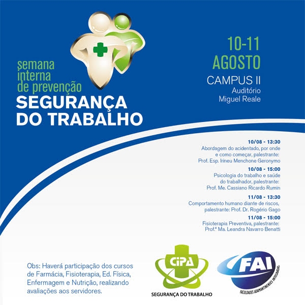 FAI promove Semana Interna de Prevenção de Acidentes do Trabalho