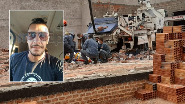 Fábio Alex Castro morreu após ser atingido por estrutura da construção que desabou (Foto: Diego Pereira/Mais Tupã).