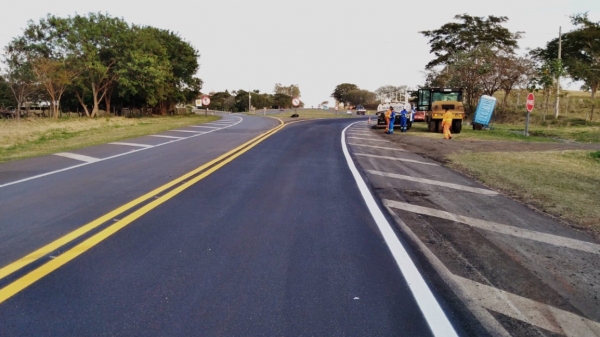 Um dos pontos de obras na SP-294, em Pacaembu (Cedida/EixoSP).