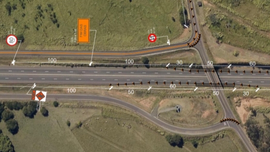 Viaduto terá passagem interrompida até dezembro, para elevação à altura padrão de 5,5 metros. Tráfego pela rodovia segue normalmente (Divulgação/Eixo SP).