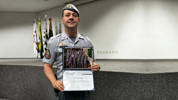 Capitao Bressan realizou o curso no Quartel do Comando Geral da PM (Cedida/PM).