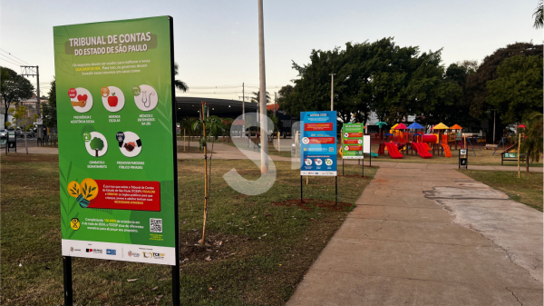 Em Adamantina totens foram instalados  no Parque dos Pioneiros (Siga Mais).