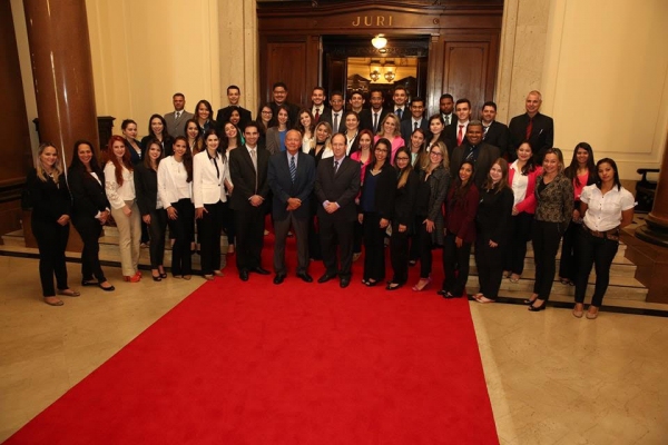 Graduandos de Direito acompanharam sessão de julgamento no Salão do Tribunal do Júri, localizado na Sede do Tribunal de Justiça do Estado de São Paulo (Foto: Cedida)