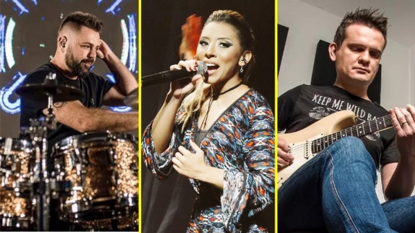 Renato Belloni, Naiana Dosali e Maurilei Stechi formam o Samba Beats Trio (Reprodução/Instagram).