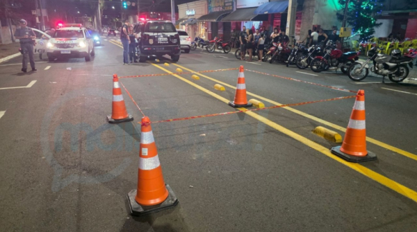 Tiros ocorreram na Avenida Tamoios, centro da cidade (Foto: Diego Pereira/Mais Tupa).