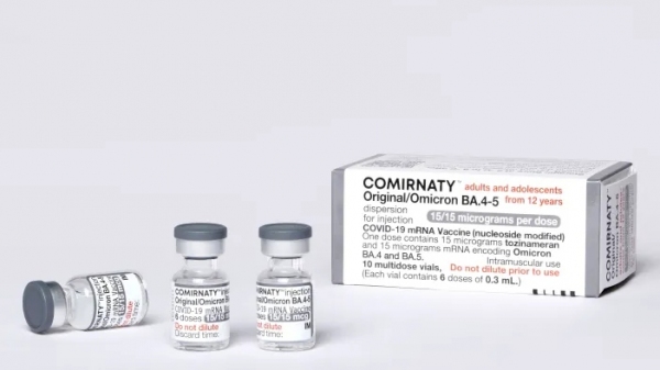 Vacina bivalente da Pfizer contra a Covid-19 (Pfizer/Divulgação).