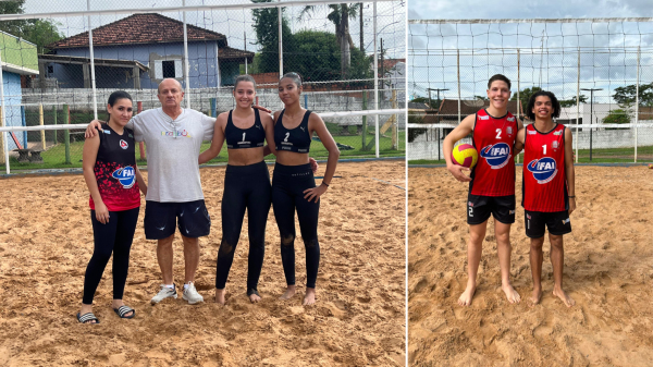 Equipes feminina e masculina do volei de praia (Cedida).