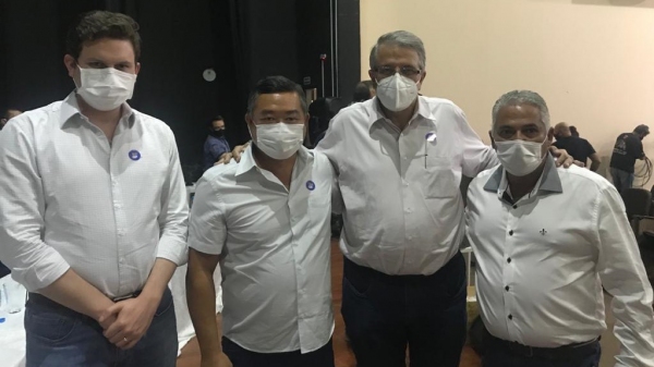 Enrico Misasi, Ricardo Watanabe, Reinaldo Alguz e Gilson Paulo, na última sexta-feira (Foto: Cedida).