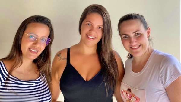 Trio de voluntárias Mariane Chaves, Greice Cobo e Ana Angélica Crepaldi (Divulgação).