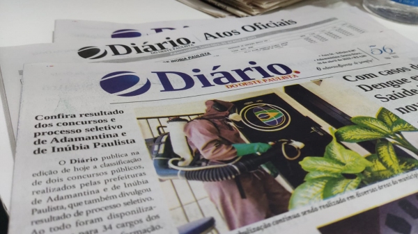 Edição desta sexta-feira (1) do Diário do Oeste traz o encarte com os resultados de concursos públicos e processos seletivos das duas cidades (Everton Santos/Diário do Oeste).