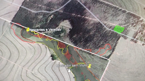 Imagem de satélite mostrou a degradação por queimada em Área de Preservação Permanente (Divulgação/PM Ambiental).