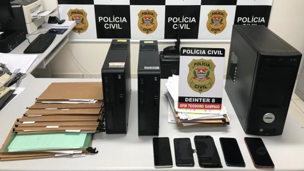 Materiais apreendidos (Divulgação/PolÃcia Civil).