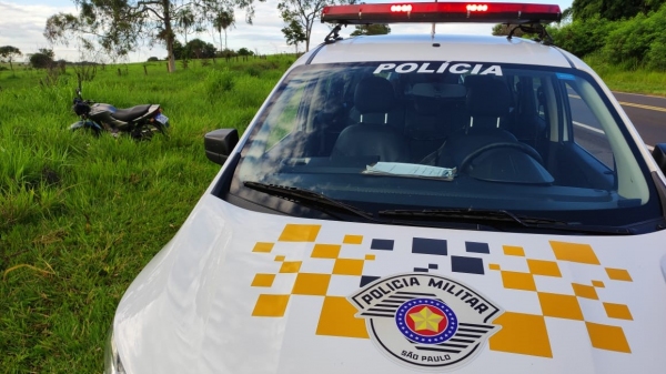Moto foi encontrada pela Polícia Rodoviária e devolvida ao seu dono (Divulgação/PM Rodoviária).