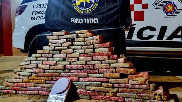 Droga totalizou quase 44 quilos (Divulgação/PM).