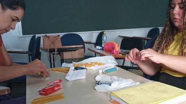 Estudantes de engenharia civil participam da competição no Centro Universitário de Adamantina (Acervo pessoal).