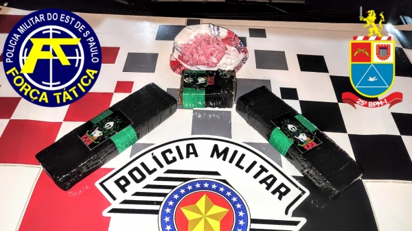 Droga encontrada e apreendida pela equipe Força Tática da Polícia Militar (Cedida/PM).
