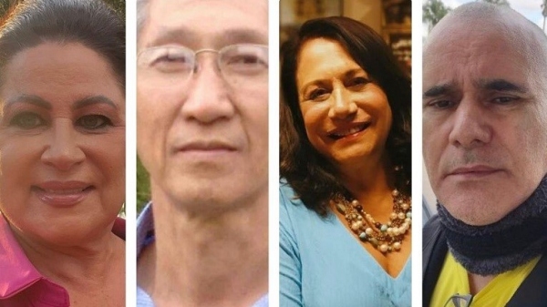 Professores Silvia Regina Stefanini, Edison Hitoshi Hirosse e Siomara Augusta Ladeia Marinho e o vigia João Pedrozo (Divulgação).