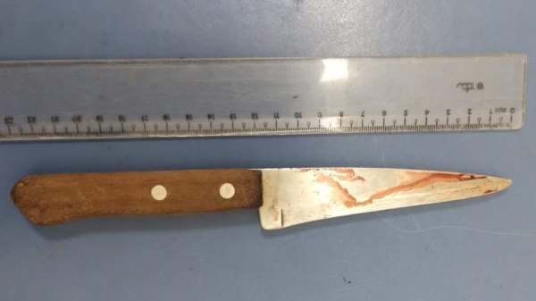 Faca usada no crime (Cedida/Polícia Militar).