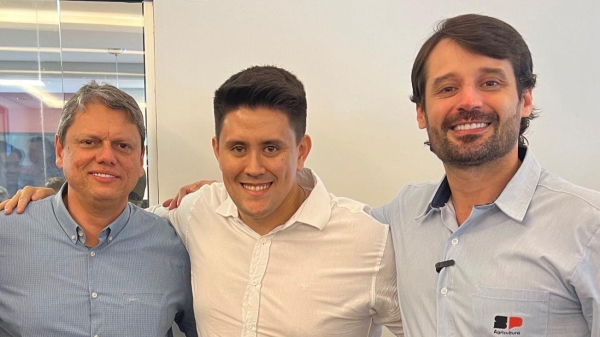 Governador Tarc?sio, Alcio e Guilherme Piai (Cedida/Acervo Pessoal).