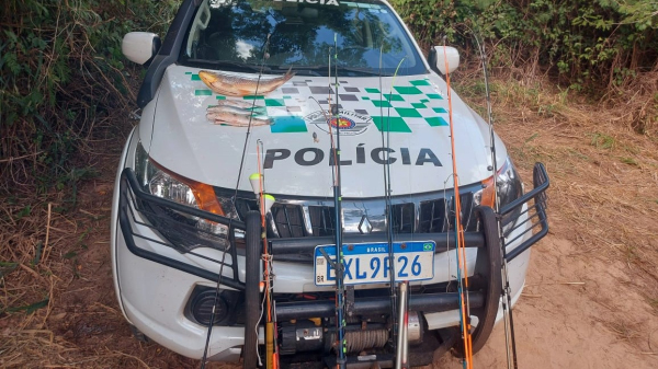 Materiais de pesca apreendidos (Cedida/PM Ambiental).