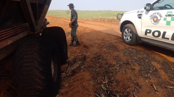 Local onde foi constatado uso de fogo na lavoura (Cedida/PM Ambiental).
